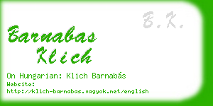 barnabas klich business card